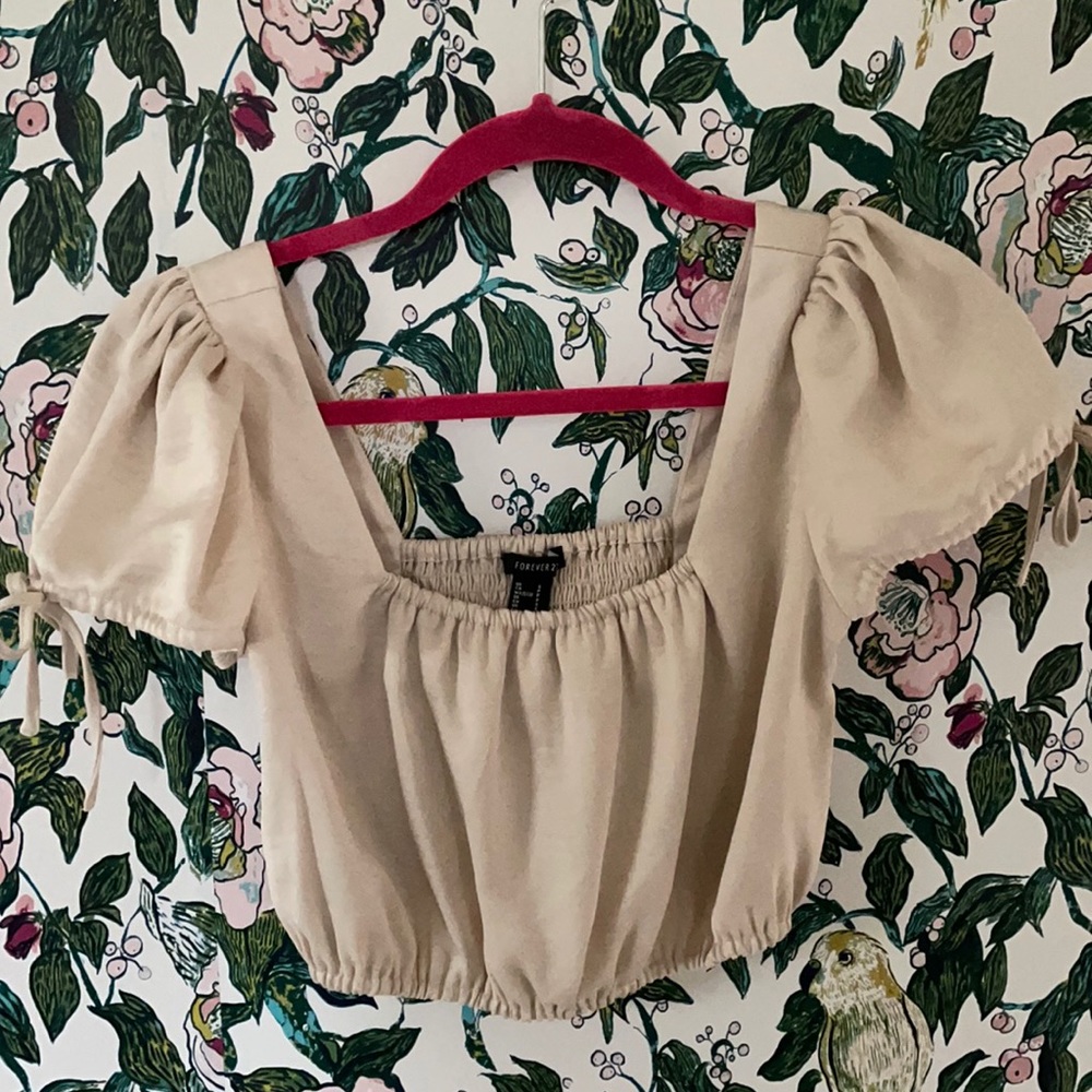 Cropped Silky Satin Cropped Blouse
